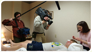 Camera Crew in Acupuncture Session.