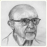 Sketch of Carl Rogers, a key figure in humanistic psychology.